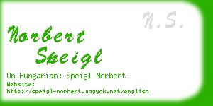 norbert speigl business card